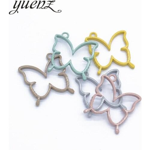 YuenZ 15pcs Candy Colors butterfly Mixed Style Charm Alloy Paint Pendant for Jewelry Making DIY fit Necklace Accessorie W56