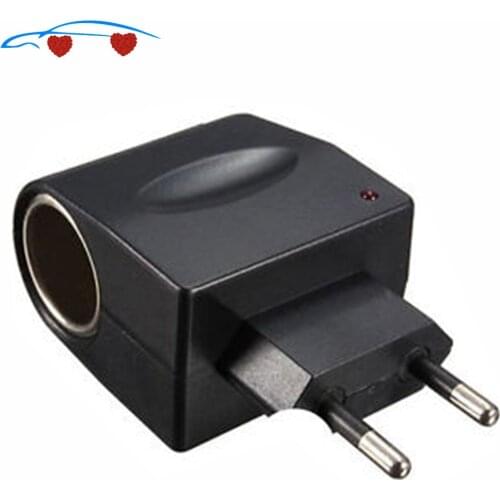 EU Plug Converter For Car Transmitter Adapter Car Oxygen Bar Car Remote Charger Cigarette Lighter Converter 220V AC To 12V DC