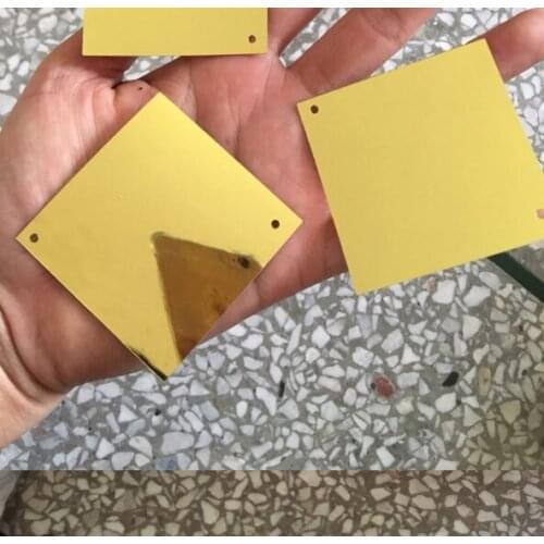 Sewing supplies 50 * 50 mm square 4-hole / diagonal 2-hole Golden Square sequins, beads on wedding site