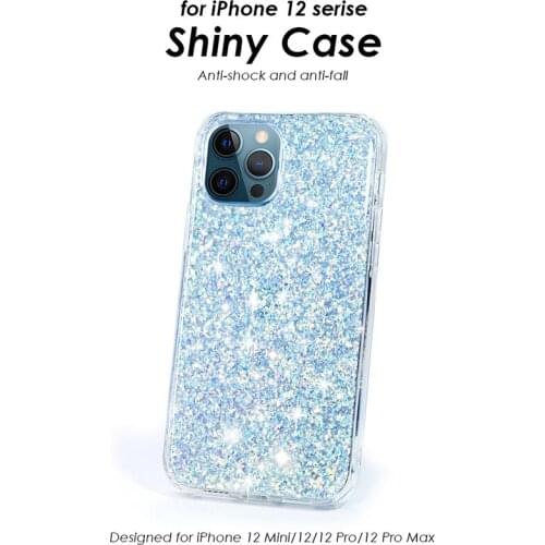 Luxury Glitter Bling Glitter Case for iphone 12 12Pro max 12mini Shockproof Women Girls Shiny Bling Sparkle Soft Silicone Case