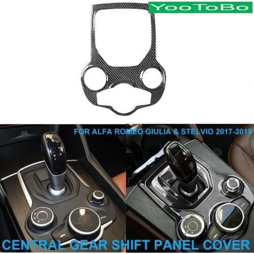 LHD RHD Car Styling Real Carbon Fiber Central Console Gear Shift Panel Trim Cover Stick For Alfa Romeo Giulia Stelvio 2017-2019