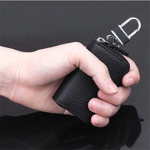 Unisex PU Leather Car Key Wallets Men Car Key Holder Housekeeper Keys Organizer Women Keychain Covers Zipper Key Case Pouch Bag