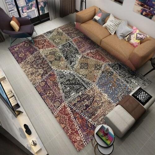 Vintage Geometric Kichen Floor Mats Morocco Carpets Rug for Bedroom Living Room Non-slip Large Area Rugs Soft Modern Parlor Mat