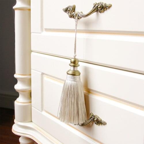 1Pc Golden Tassels Crafts Trim Hanging Rope Silk Fringe Curtain Decor Home Accessories Living Room Jewelry DIY Decorative