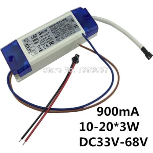 1 Pieces 30W 40W 50W 60W 10-20x3W 900mA LED Driver DC33-68V High Power LED Powr Supply For Floodlight