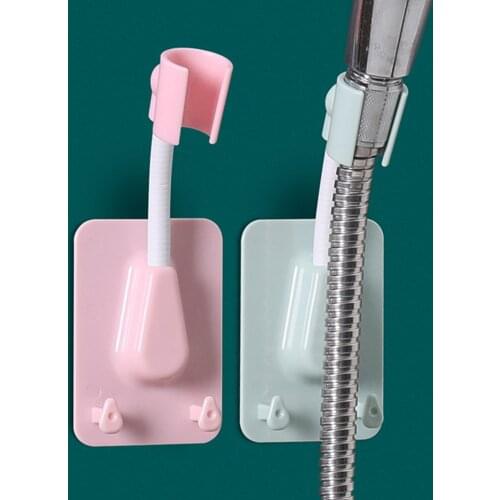 1pcs Universal ABS Shower Head Holder Adjustable Self-Adhesive Showerhead Bracket Wall Mount With 2 Hooks Stand SPA Bathroom