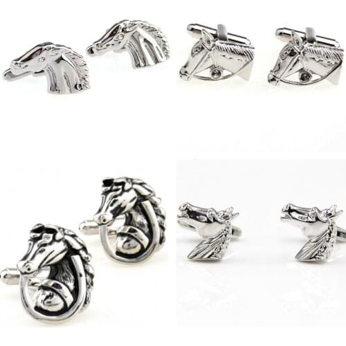 10pairs/lot Classic Horse Head Cufflinks Copper Plating Cuff Links Animal Horse Cufflink Mens Jewelry Accessory Wholesale