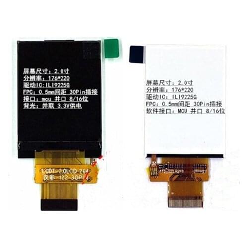 2.0 inch 30PIN TFT LCD Color Screen ILI9225G Drive IC 8/16Bit Parallel Interface 176(RGB)*220