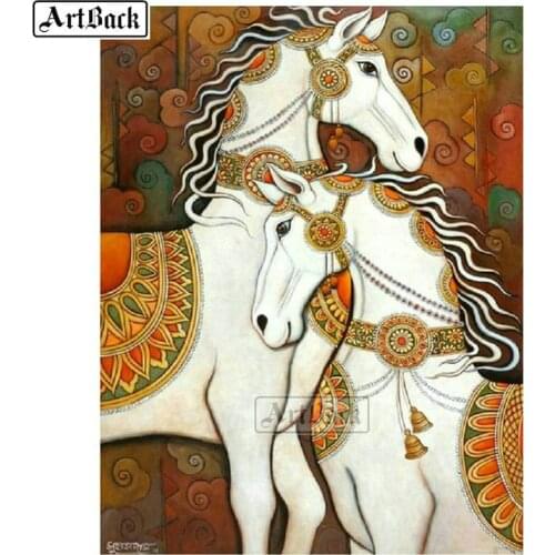 5d diy diamond painting horse animal cross stitch diamond mosaic landscape artwork diamond embroidery home decoration