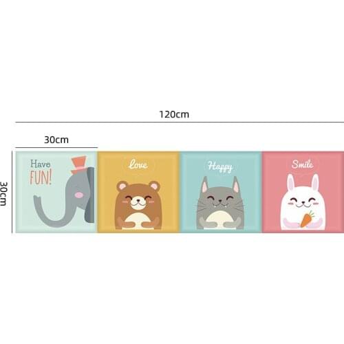 8 PCS Children Furniture Bed Headboard 3D Wall Stickers Bedroom Decoration Self-adhesive Wall Soft Bag Tatami Anti-collision