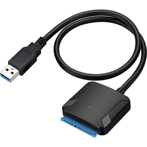 USB 3.0 to SATA Adapter for 2.5 3.5 Inch SSD Drivers Plug Play SATA to USB Converter (Not Include Power Adapter)