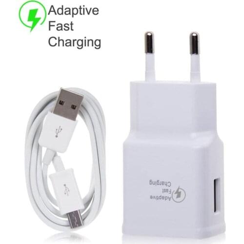 Adaptive Fast Charging Wall EU Plug For Samsung A71 A51 A70 A50 A30 A20 S20 S10 S9 S8 Lite M01 M11 M31 USB Cable Travel Charger