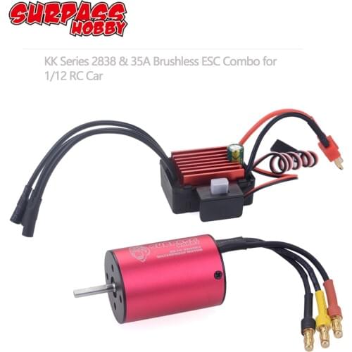 SURPASSHOBBY KK Combo 2838 3200KV 3600KV 3700KV 4400KV Brushless Motor w/ 35A ESC for Traxxas HSP Tamiya Axial 1/16 1/14 RC Car