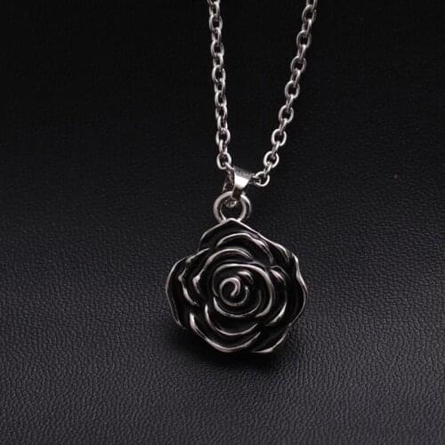 Black Rose Heart Cremation Urn Necklace for Ashes Urn Jewelry Memorial Pendant