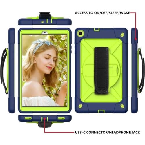 Case For Samsung Galaxy Tab A 10.1 2019 T510 T515 SM-T510 SM-T515 Cover Hand Strap & Kickstand Shockproof Kids Tablets funda