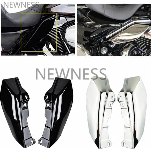 Motorcycle Chrome Black ABS Plastic Mid-Frame Air Deflector Trims For Harley Touring Street Glide FLHX 2009-2016 Motor Parts