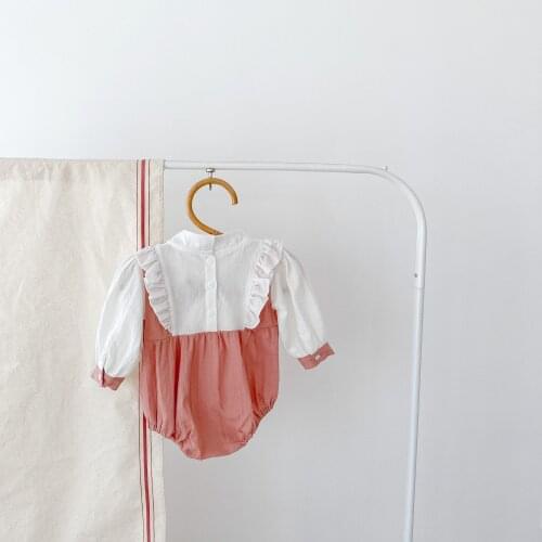 2021 Autumn New Princess Style Baby Girl Bodysuit Cotton Long Sleeve Infant Jumpsuit Fashion Toddler Clothes Outfits 0-24m