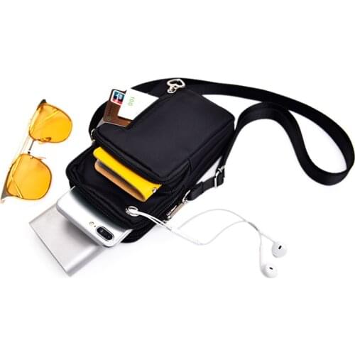 Diagonal Multi-Function Mobile Phone Bag Woman Messenger Bag Mini Shoulder Bag Outdoor Earphone Pouch Sports Bag