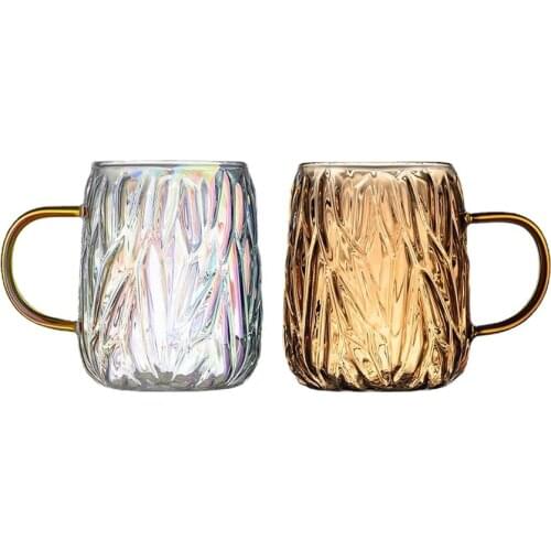 Designer Vintage Transparent Tea Coffee Mug Ice Beer Cup Japanese Coffee Wine Glass Water Bottle Mug Girl Summer Juice Teacup