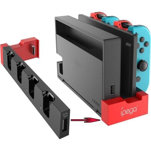 Charging Station with Individual LED Indicator for Nintendo Switch Console Joy Con Controller Charging Dock Support 4pcs Joy Con