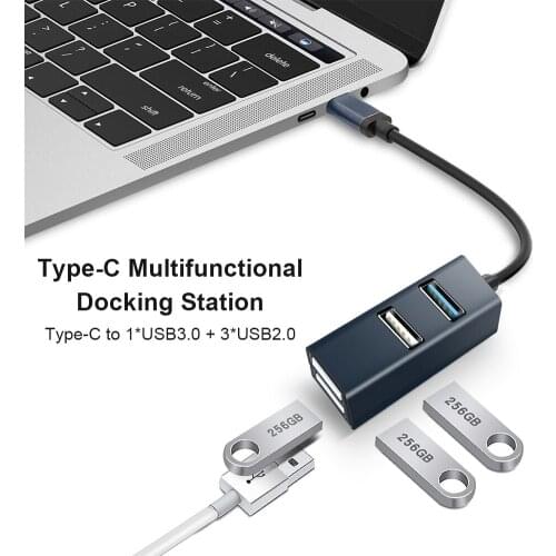Type C to USB 4 Port USB HUB USB C Docking Station OTG USB 3.0 Multi Splitter Adapter For Xiaomi Lenovo Macbook Pro Air PC iPad