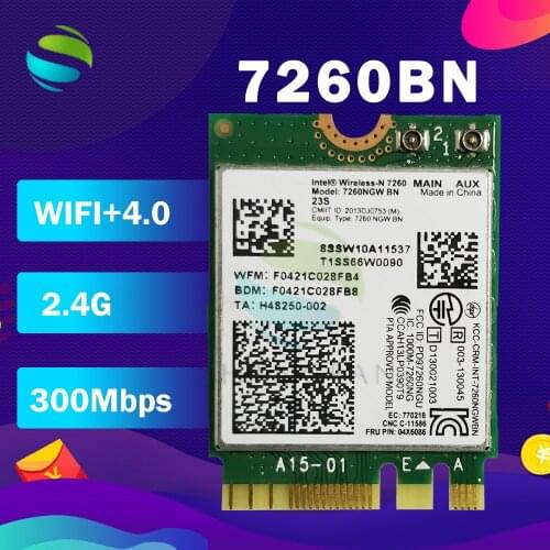 Dual Band Wireless-N 7260BN 7260NGW 7260NGWBN 300M+BT4.0 NGFF Wireless card FRU;04X6009for Lenovo T440 W540 L440 T450P