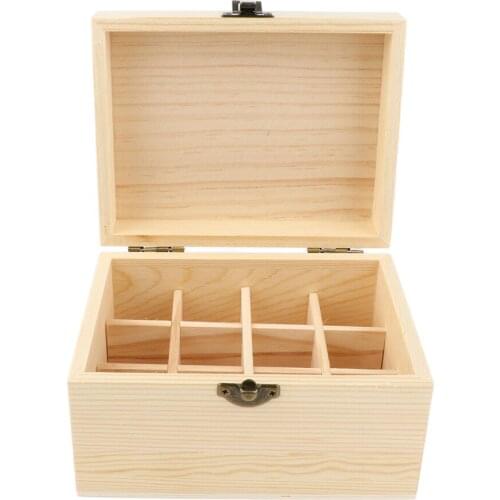 Essential Oil Wooden Box 12 Slots for 20ml, Unfinished Wood Case for Weddings, Crafts & More