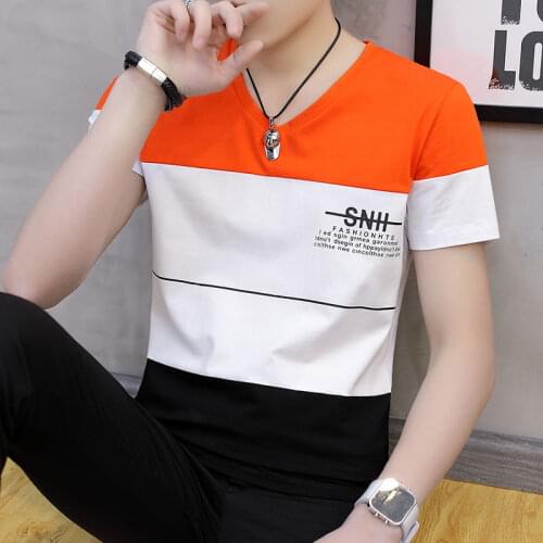 Pure Cotton Short-Sleeved T-shirt Mens Summer New Clothes Korean Version Fashion All-match Youth Loose T-shirt Men