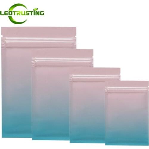 Leotrusting Gradient Aluminum Foil Zip Lock Bag Heat Sealing Capsule Nail-Beauty Lipsticks Spice Beads Resealable Packaging Bags