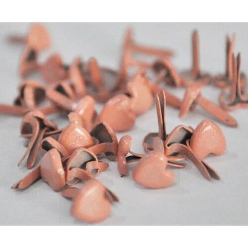 Happymems Valentines Day Pink Heart Metal Brads 500PCS/lot DIY Embellishments Scrapbooking Crafts Love Home Decor Fastener