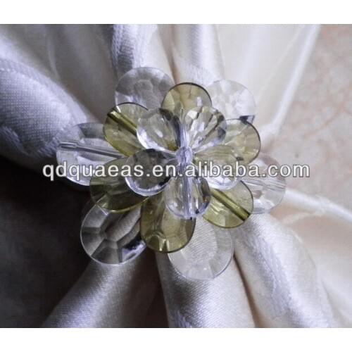 Crystal flower napkin rings acrylic napkin holder