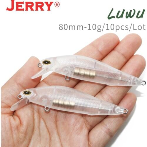 Jerry Luwu Aritificial Unpainted Minnow Lures Blanks Plastic Hard Baits professional quality weight system fishing tackle