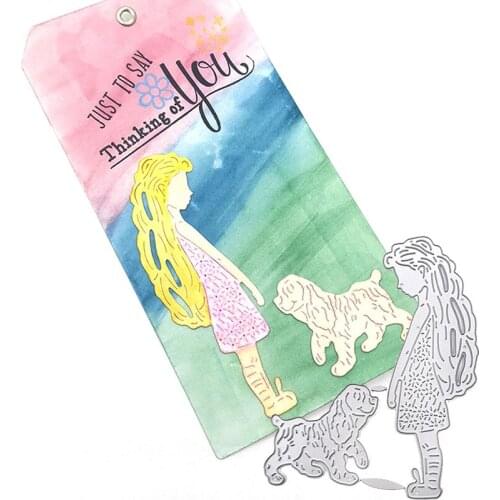 Julyarts A Girl and Her Dog Dies 2021 Die Cuts for Card Making For DIY Scrapbooking Album Embossing Paper Cards Decorative Craft