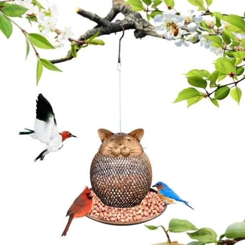 Wild Bird Feeder Hanging in the Garden Courtyard Outdoor Decoration Metal Garden Bird Bowl Bird Supplies