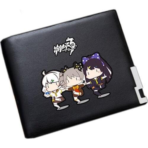 Honkai Impact 3 Anime Short Wallet Kiana Kaslana Cosplay Long Purse Game Cartoon Long Card Holder Pu Leather Money Coin Bag