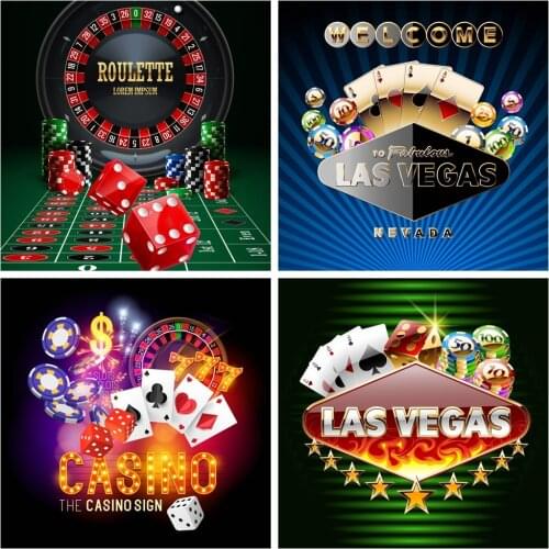 Laeacco Las Vegas Background Roulette Dice Casino Entertainment Party Banner Photography Backdrops Photocall Photo Studio