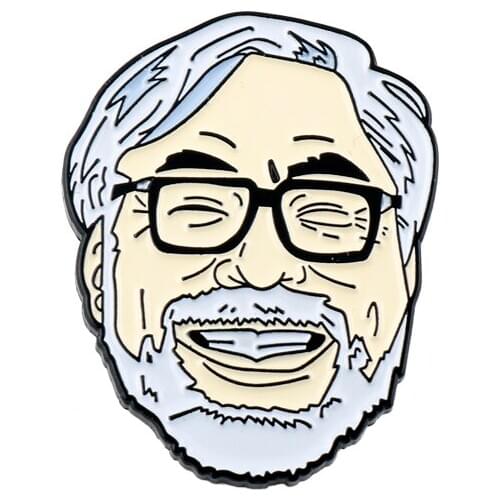 Hayao Miyazaki Face Metal Enamel Pins and Japan Anime master Brooches for Women Men Lapel Pin backpack bags badge Kids Gifts