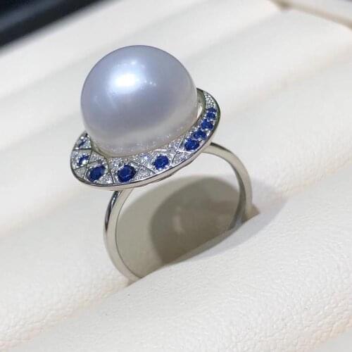 Trendy 925 Sterling Silver Adjustable Ring Settings Findings Mountings Parts for Oyster Pearl Corals Jade Beads Stones