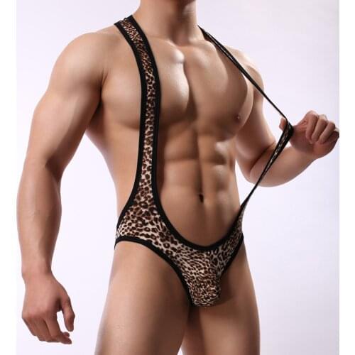 Men Underwear Briefs suit Sexy Leopard Print Buttock gay Underwear Comfortable Breathable Sexy underpants ropa interior hombre