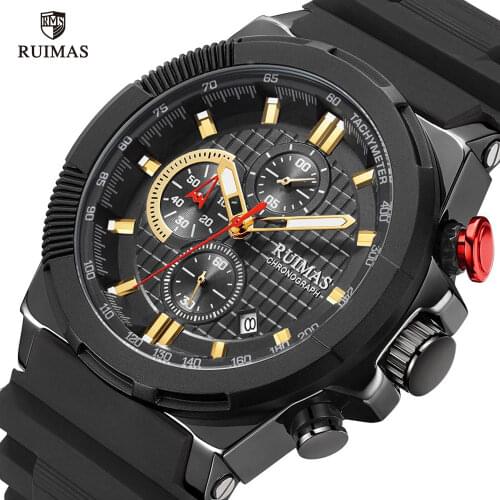 RUIMAS Military Sport Watches Men Luxury Top Brand Casual Mans Watch Fashion Silicone Strap Waterproof Wristwatch Relogio 583
