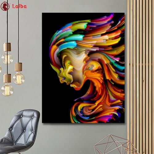 Full square round drill set Modern Abstract Colorful character diy diamond painting 5d diamond mazayka embroidery room decor