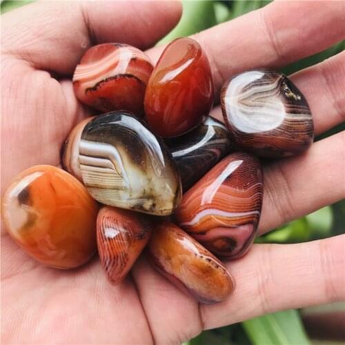 100g Natural Red Banded Sardonyx Agate Crystal Tumbled stone Silk Agate Mineral Specimen Polished Reiki healing Decor