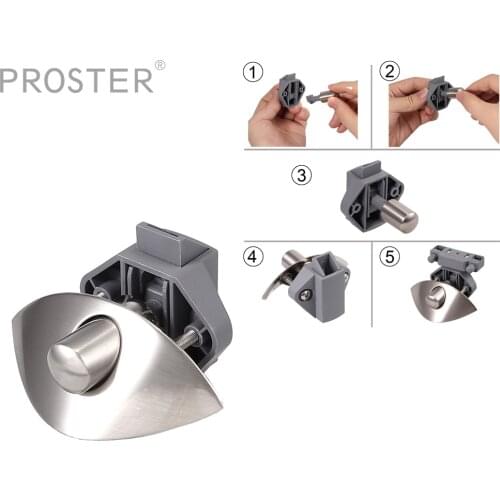 Proster Half Moon Push Latch Knob Lock RV Caravan Boat Drawer Motorhome Catch Lock 10-20mm Zinc Alloy Half Moon Handle