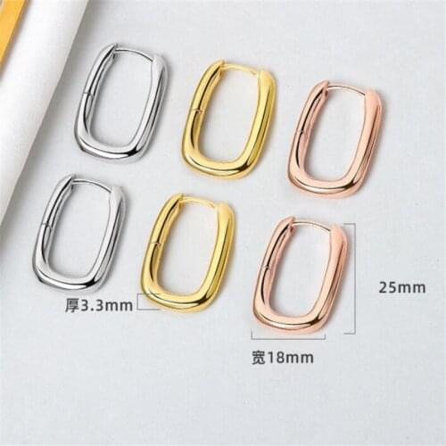 Prevent Allergy Earrings Korean Geometric Oval Ear Buckle Charm Women Trendy Jewelry Hot Elegant Love Earrings Gift