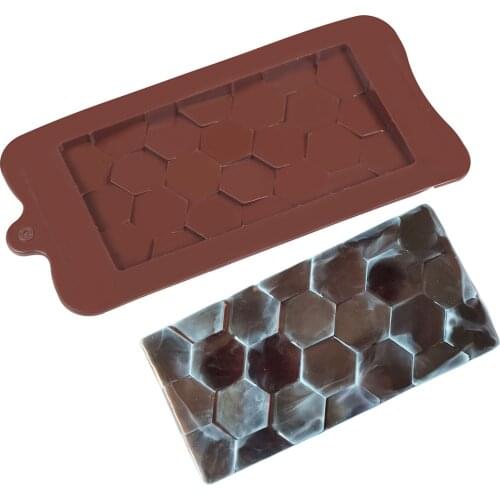 New Silicone Chocolate Mold Hexagon Baking Tools Non-Stick Silicone Cake Mould Jelly Candy 3D DIY Molds Kitchen Accessories