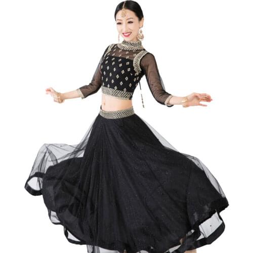 New Indian Traditional Dance Stage Performance/Practice Costumes For Women Adult Bollywood Dance Handmade 3 Piece Suit DQL5168