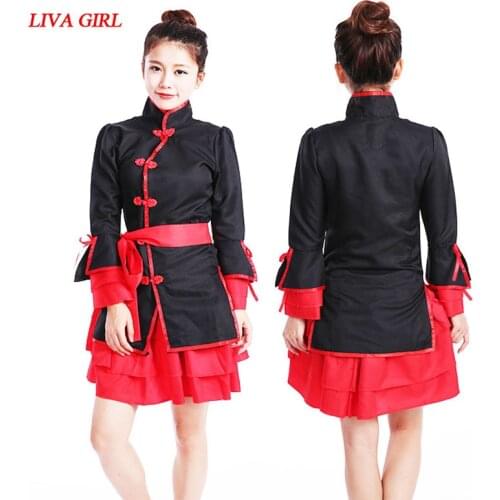 LG Sexy Cosplay Kimono Costumes for Women Cosplay Princess Costume Satin Dress Game Solid Black & Red Clothing Out FREE shipping
