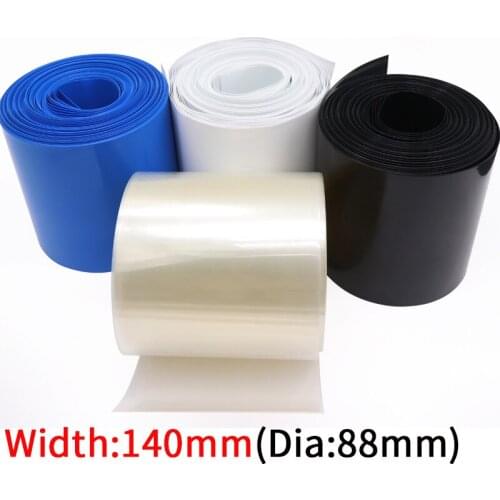Dia 88mm PVC Heat Shrink Tube Width 140mm Lithium Battery Insulated Film Wrap Protection Case Pack Wire Cable Sleeve Colorful