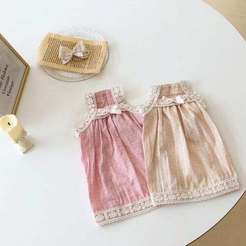 Korea Style Pet Dog Sling Skirt with Hairpin Spring and Autumn Lace Dog Dress Puppy Yorkie Chihuahua Clothes Girl Costume
