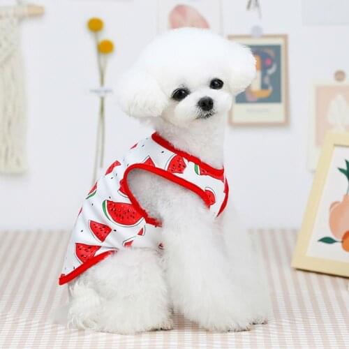 Pet Vest Fruit Pattern Breathable Cotton Sleeveless Dog T-shirt for Summer одежда для собак